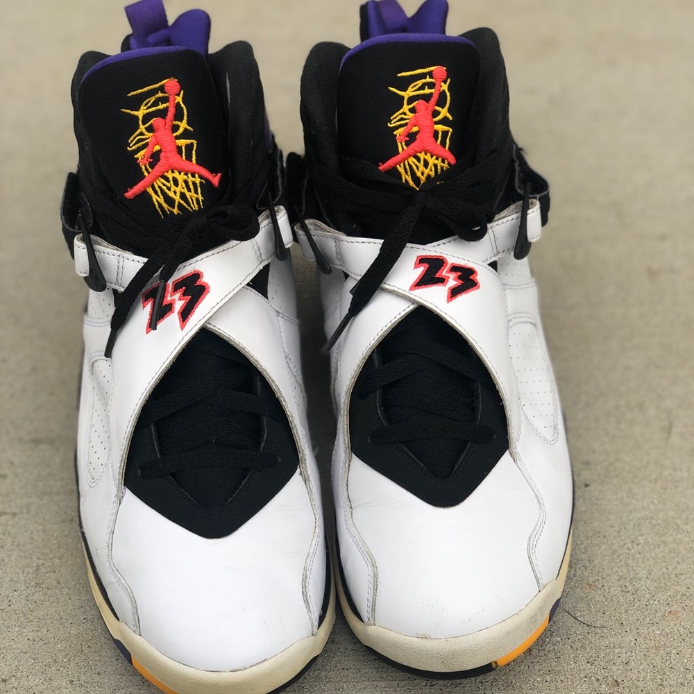 Jordan Retro 8s Three 3 Peat Size 12 White Black